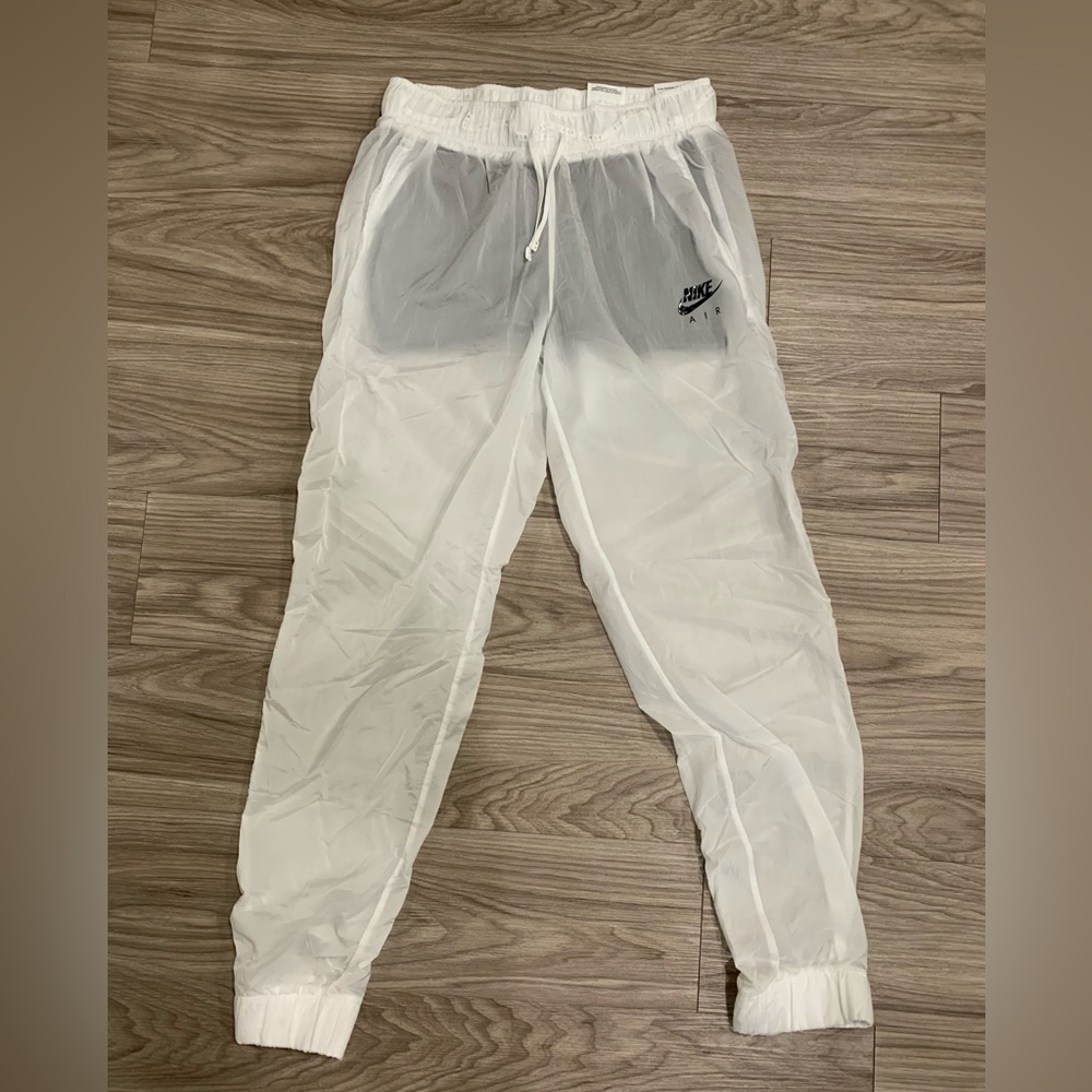 White Mesh Layer Nike Air Jogger Pants Small - Picture 2 of 8